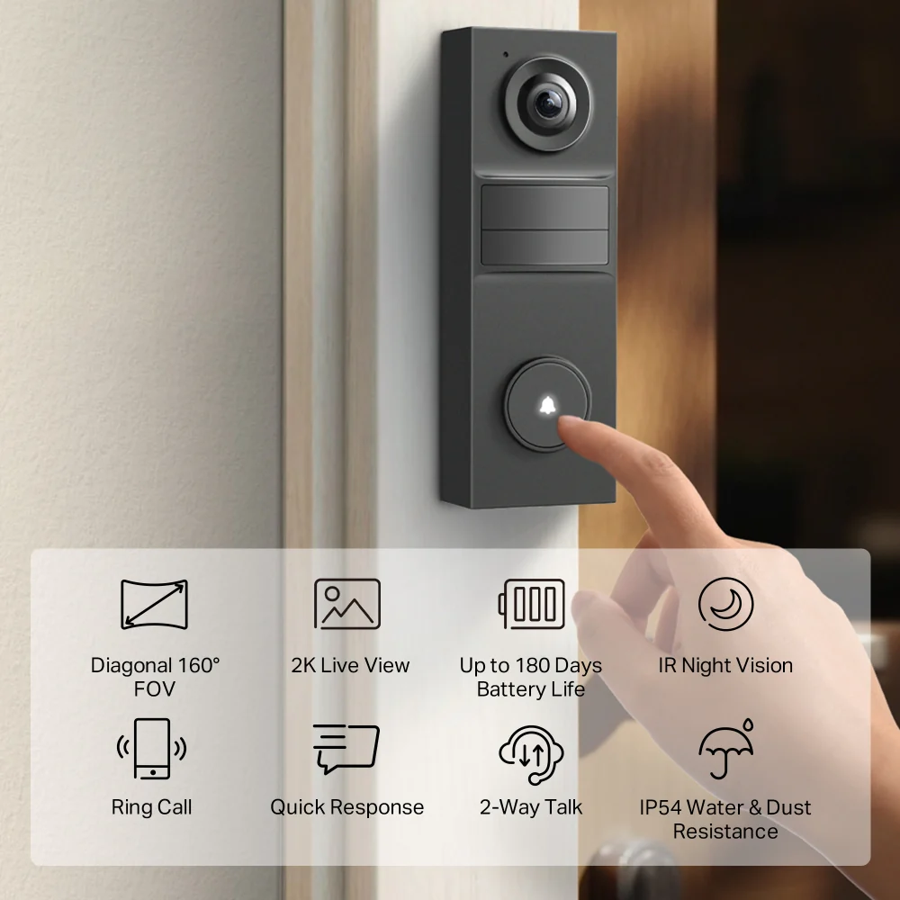 Tapo D205 | Smart Video Doorbell Mini, 2K, AI Detection - Image 3