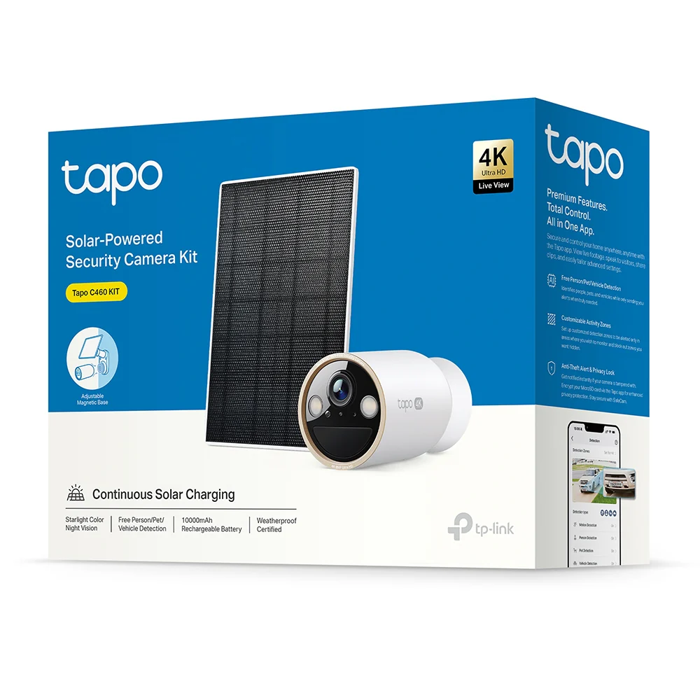 Tapo C460 Series | Solar/Battery Outdoor Camera, 4K 8MP, Free AI Detection, Starlight Colour Night Vision - Image 11