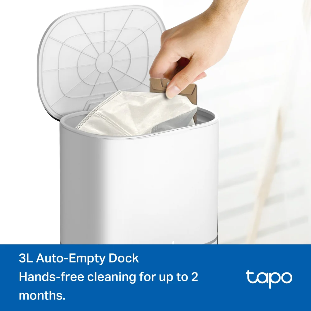 Tapo RV30 Max Plus White | Robot Vacuum & Mop with Auto-Empty Dock, 5300Pa Suction, LiDAR Navigation - Image 10