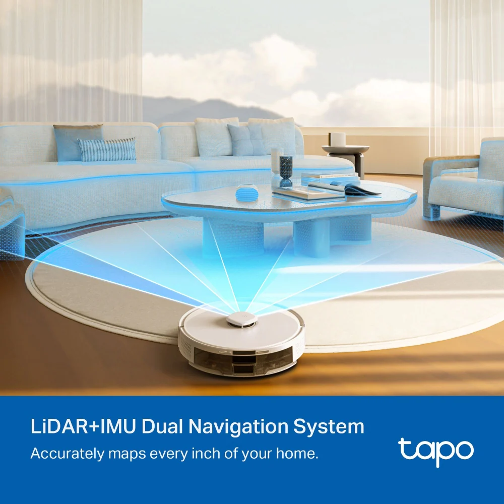 Tapo RV30 Max Plus White | Robot Vacuum & Mop with Auto-Empty Dock, 5300Pa Suction, LiDAR Navigation - Image 11