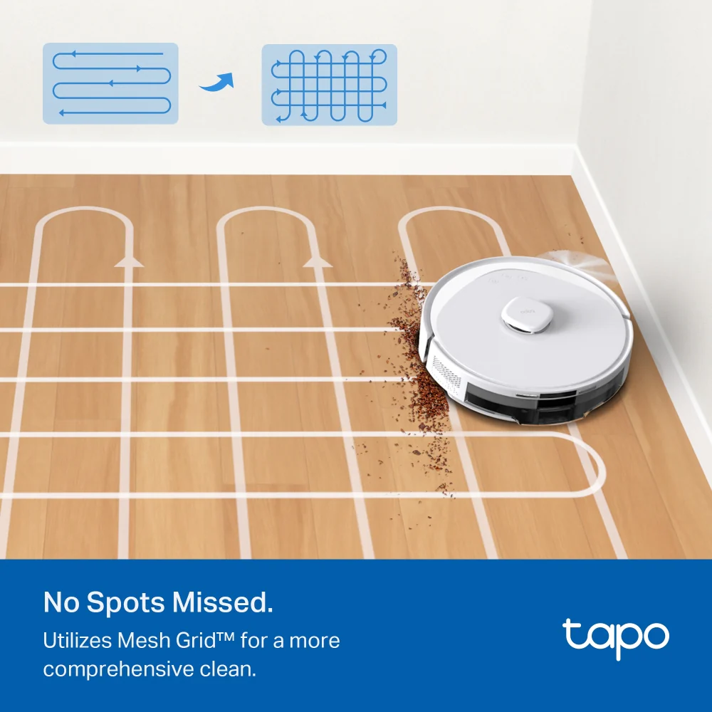 Tapo RV30 Max Plus White | Robot Vacuum & Mop with Auto-Empty Dock, 5300Pa Suction, LiDAR Navigation - Image 7