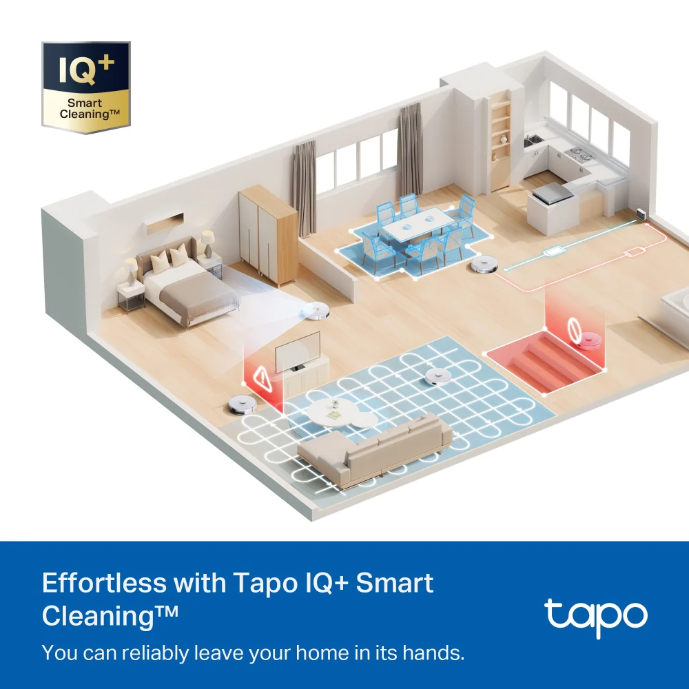 Tapo RV30 Max White | Robot Vacuum & Mop, 5300Pa Suction, LiDAR Navigation - Image 10
