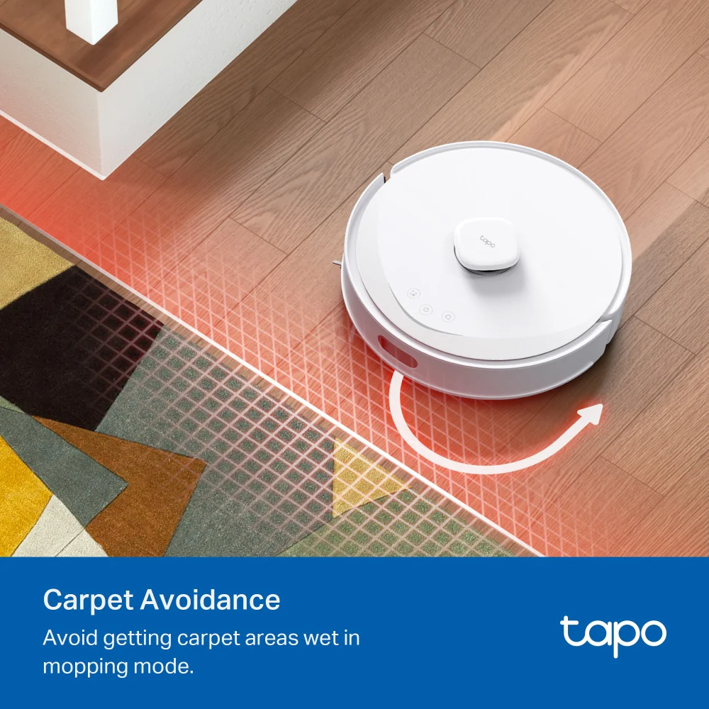 Tapo RV30 Max White | Robot Vacuum & Mop, 5300Pa Suction, LiDAR Navigation - Image 9