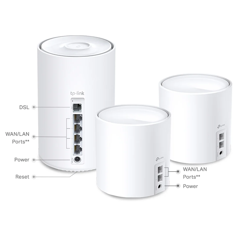 Deco X50-DSL | AX3000 VDSL Whole Home Mesh WiFi 6 System - (3-pack) - Refurbished - Image 3
