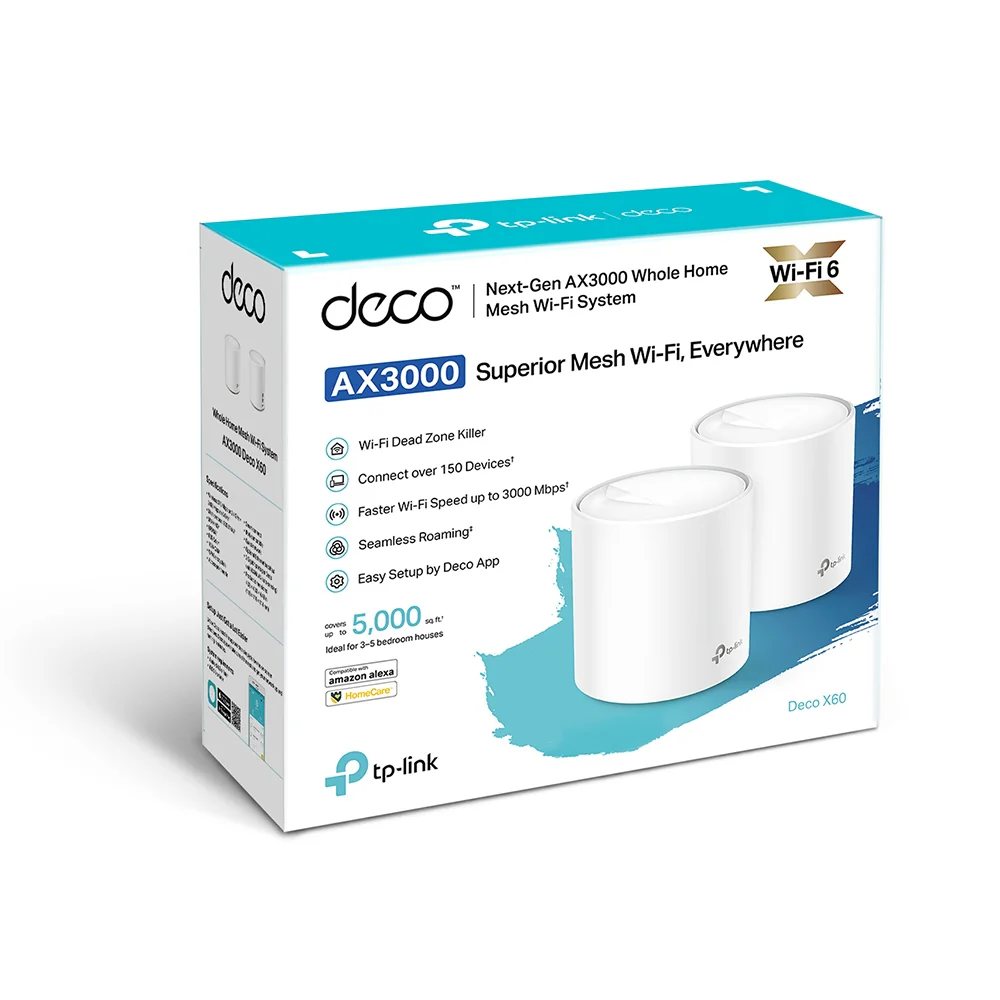 Deco X60(2-pack)-Refurbished | AX3000 Whole Home Mesh Wi-Fi 6 System - Image 6