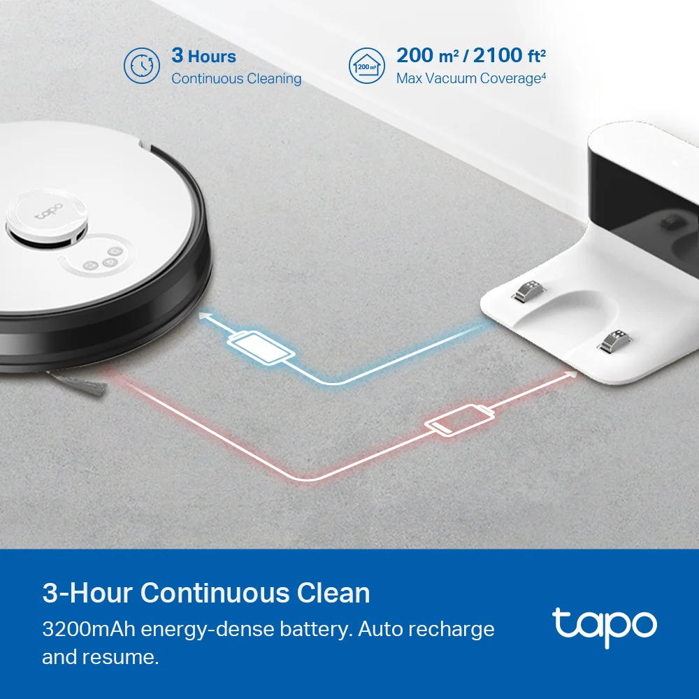 Tapo RV30C Mop | Robot Vacuum & Mop, 4200Pa Suction, LiDAR Navigation - Image 4
