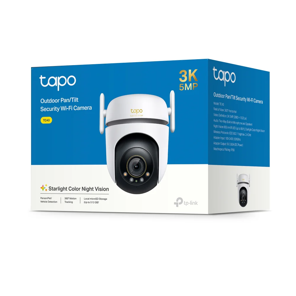 TC43 | Outdoor Pan/Tilt Security Wi-Fi Camera, 3K 5MP, Colour Night Vision - Image 5