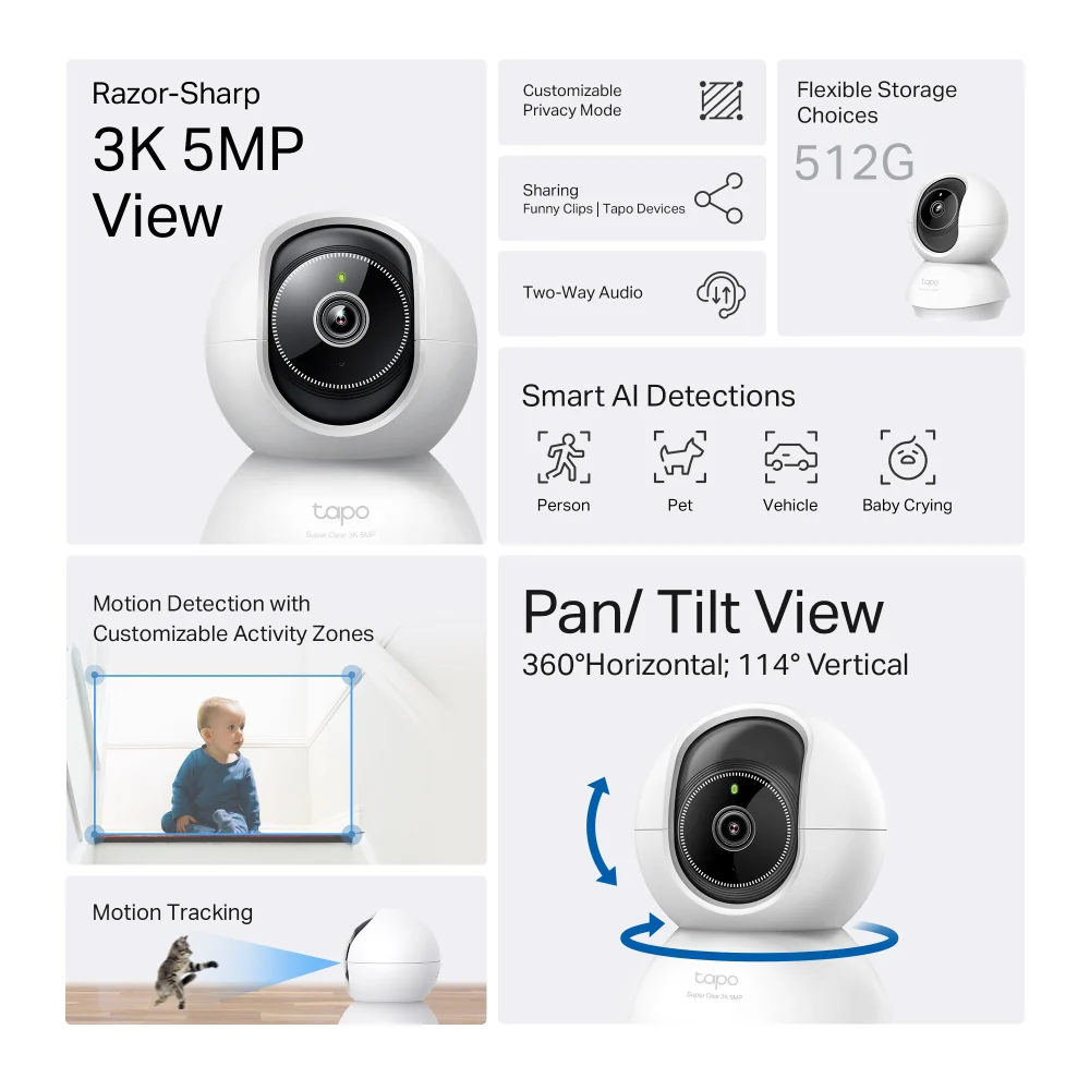 Tapo C230 | Pan/Tilt AI Security Camera, 3K, Smart AI Detection - Image 2
