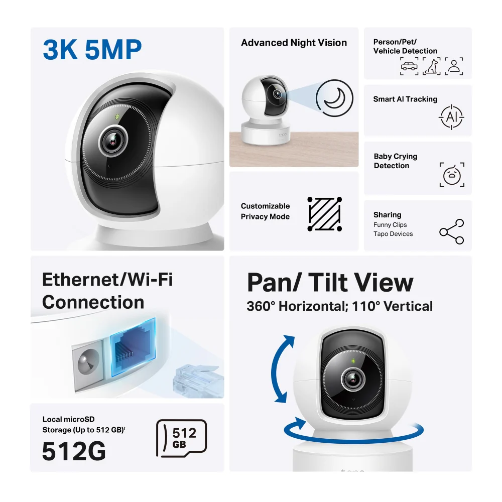 Tapo C232 | Pan/Tilt AI Security Camera, 3K, Smart AI Detection - Image 4