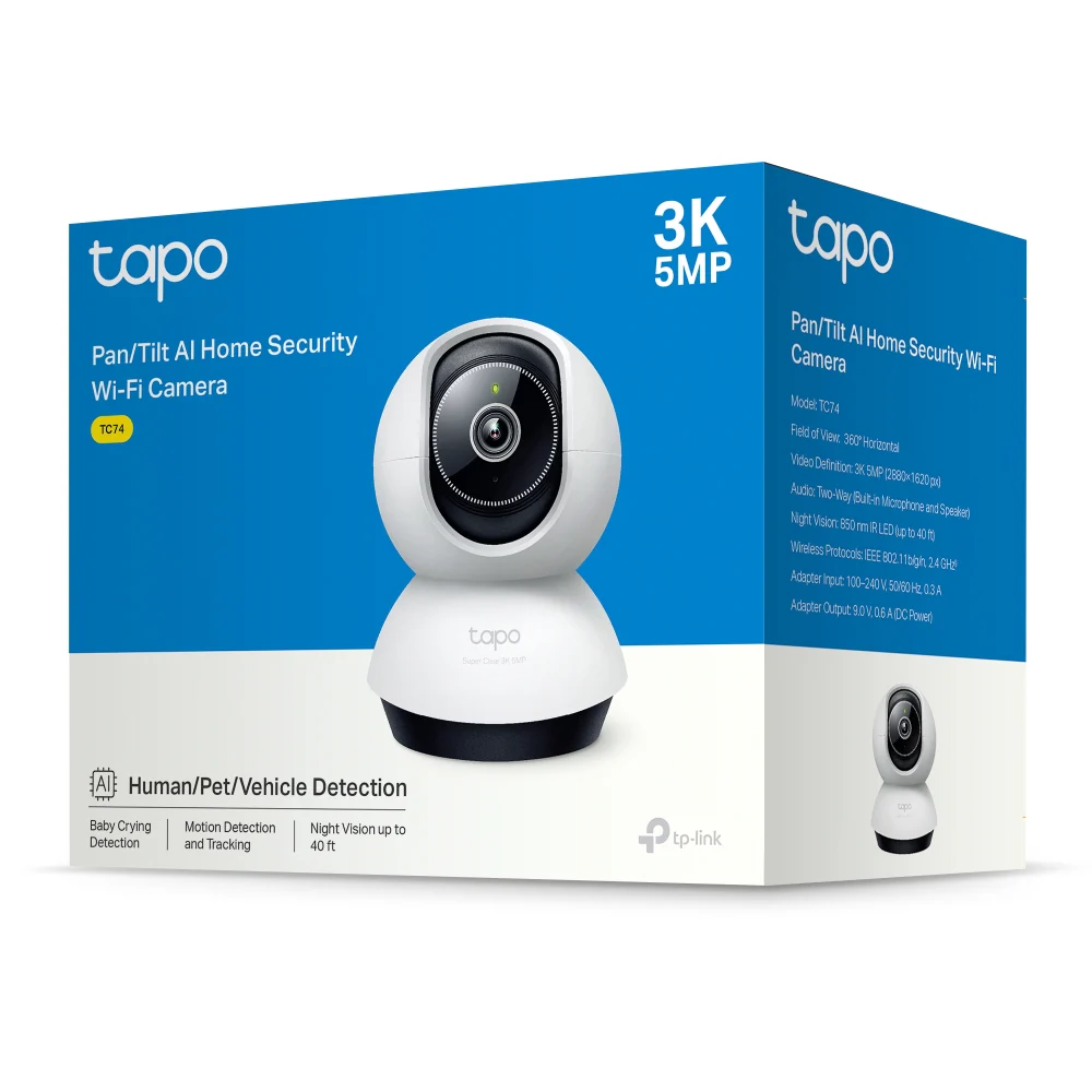 TC74 | Pan/Tilt AI Home Security Wi-Fi Camera, 3K 5MP, Night Vision - Image 11