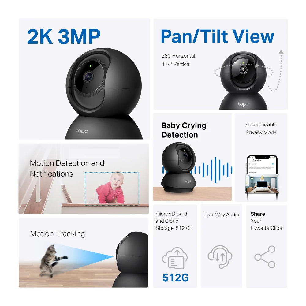 Tapo C211 | Pan/Tilt Home Security Wi-Fi Camera, 2K 3MP, Night Vision - Image 2