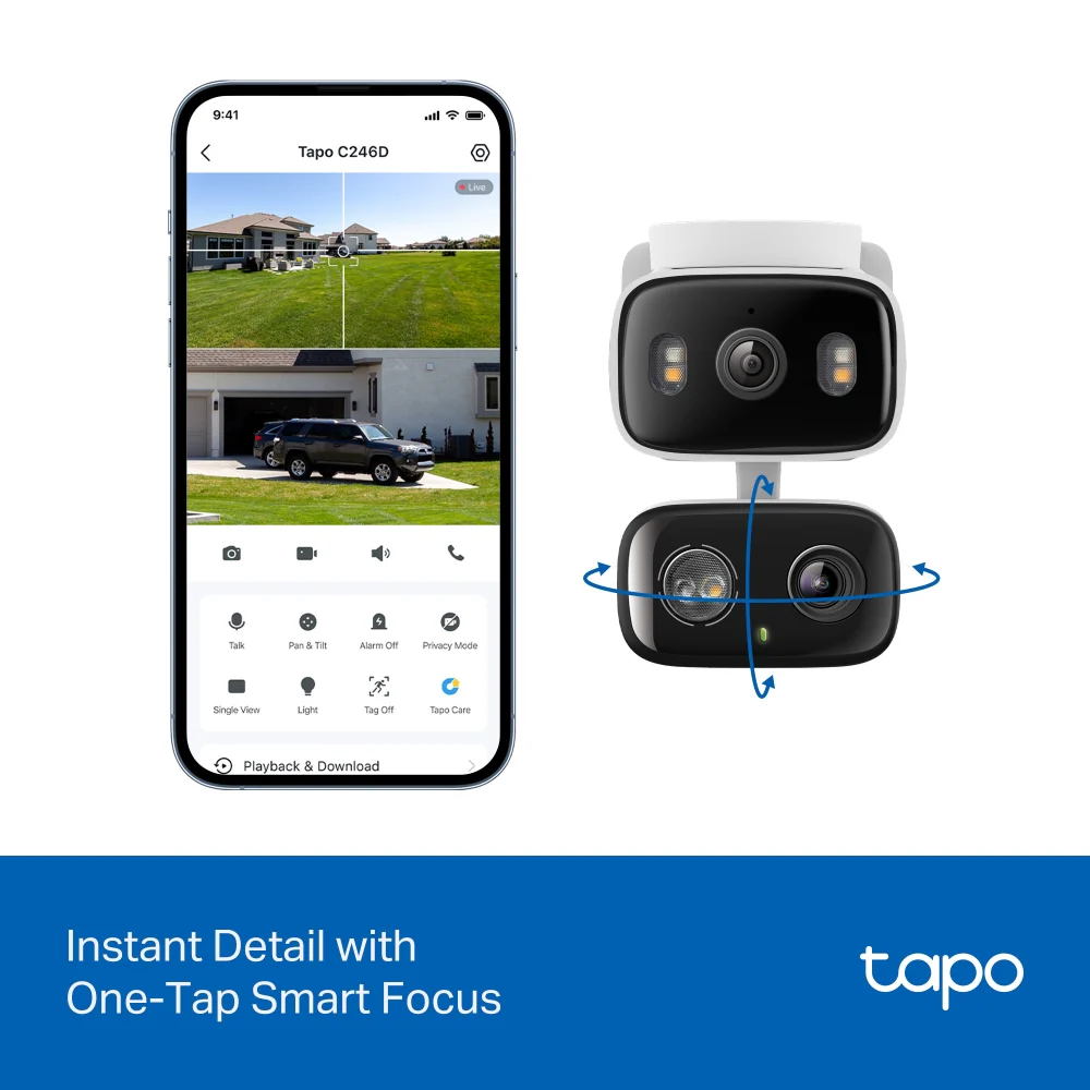 Peace of Mind Starter Kit - Dual-Lens Pan/Tilt Security Camera + Smart Plug + Free SD Card - Image 3