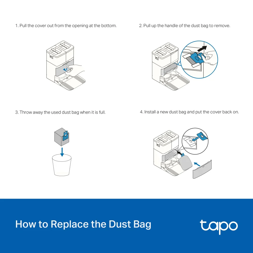 Tapo RVA210 | Robot Vacuum Dust Bag (5-Pack), Compatible with RV50 Series - Image 3