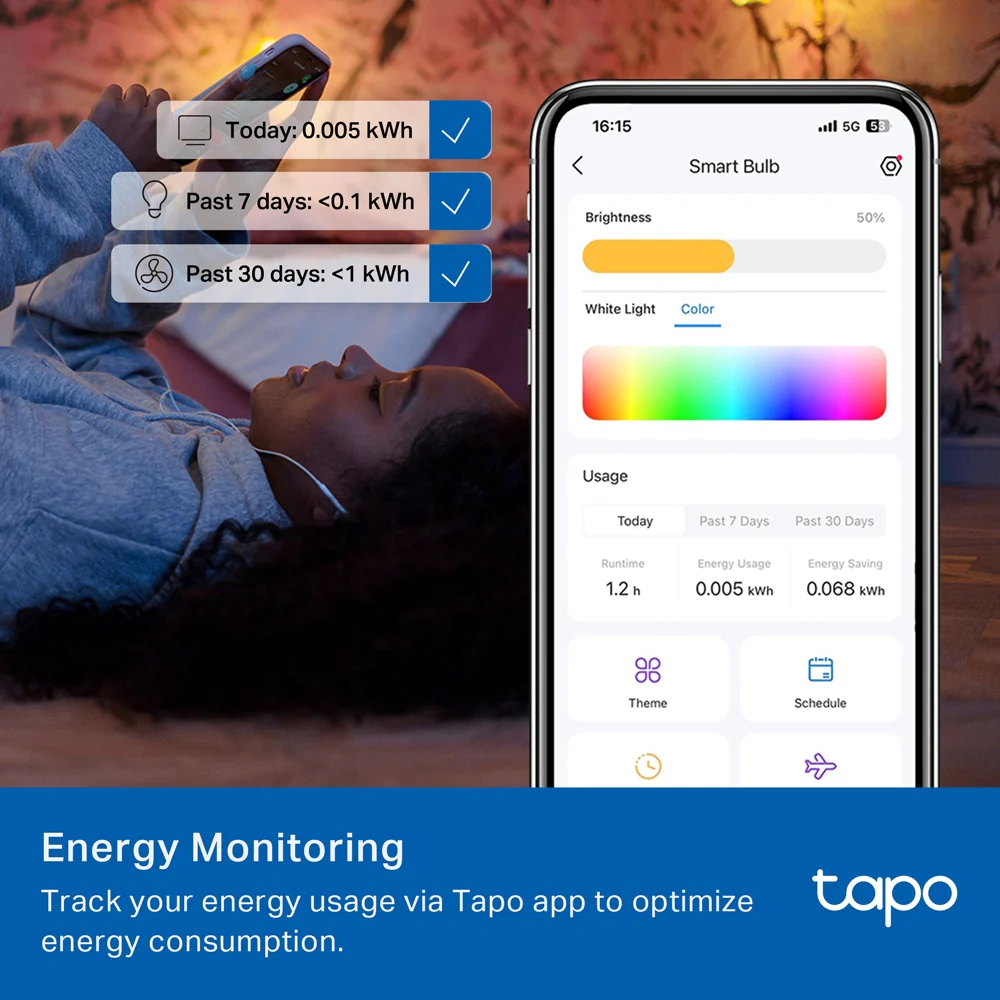 Tapo L430C (2-Pack) | Smart Multicolour Light Bulb, Tunable White, Voice Control - Image 9