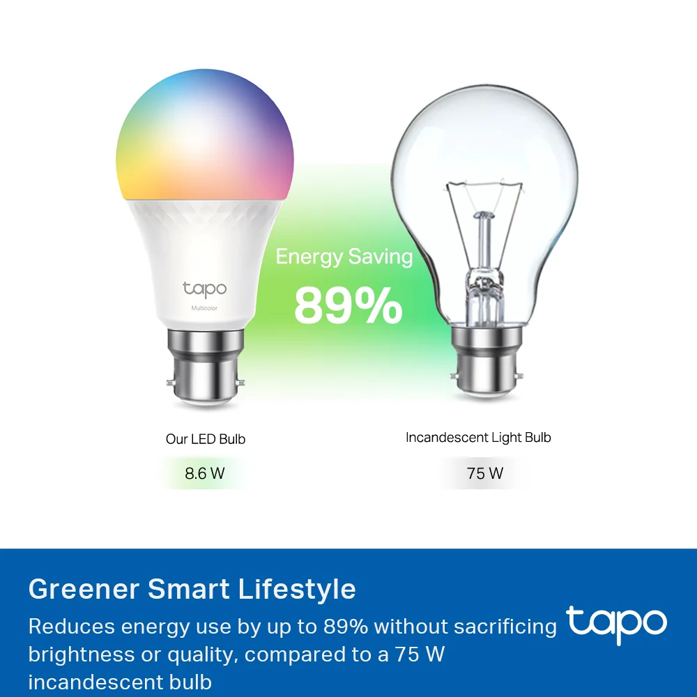 Tapo L535B | Smart Wi-Fi Light Bulb, B22 Base, Multicolour - Image 10