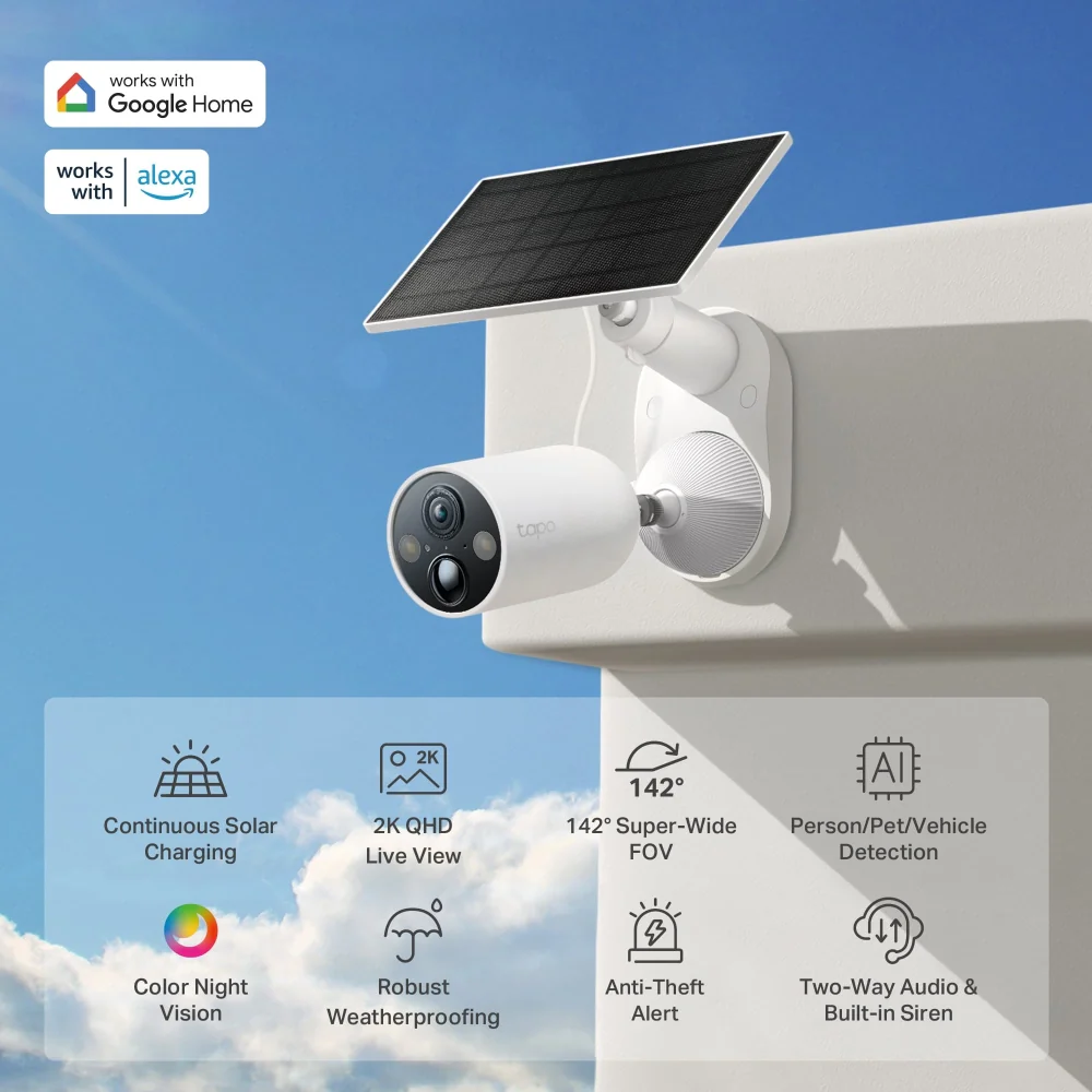 TC85 Series| Solar/Battery Outdoor Camera, 2K 4MP, Colour Night Vision, Free AI Detection - Image 4