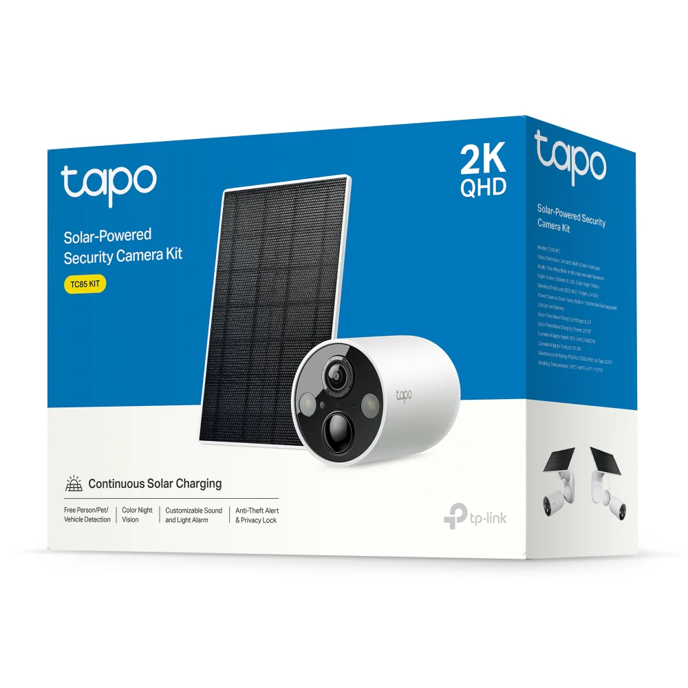 TC85 Series| Solar/Battery Outdoor Camera, 2K 4MP, Colour Night Vision, Free AI Detection - Image 6