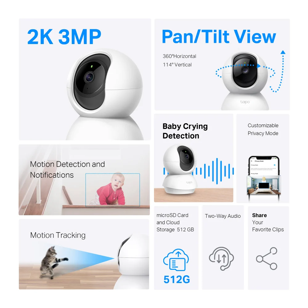 Tapo 2K Indoor Camera Kit, 2 Cameras - Image 3