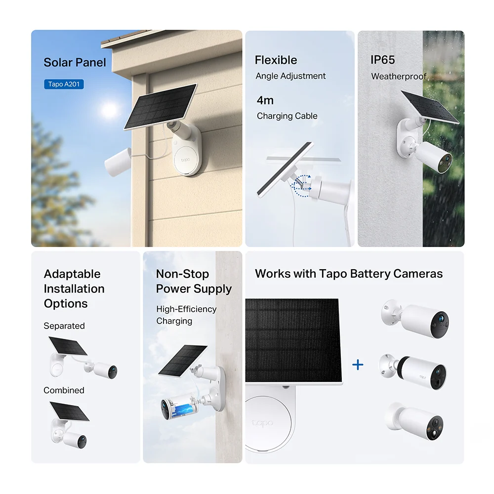 Tapo A201 | Solar Panel, Type-C Charging, IP65 Weatherproof - Image 3