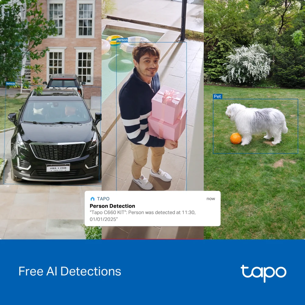 Tapo AI Enhanced Outdoor Tracking Kit, 4K | 3 Cameras - Image 6