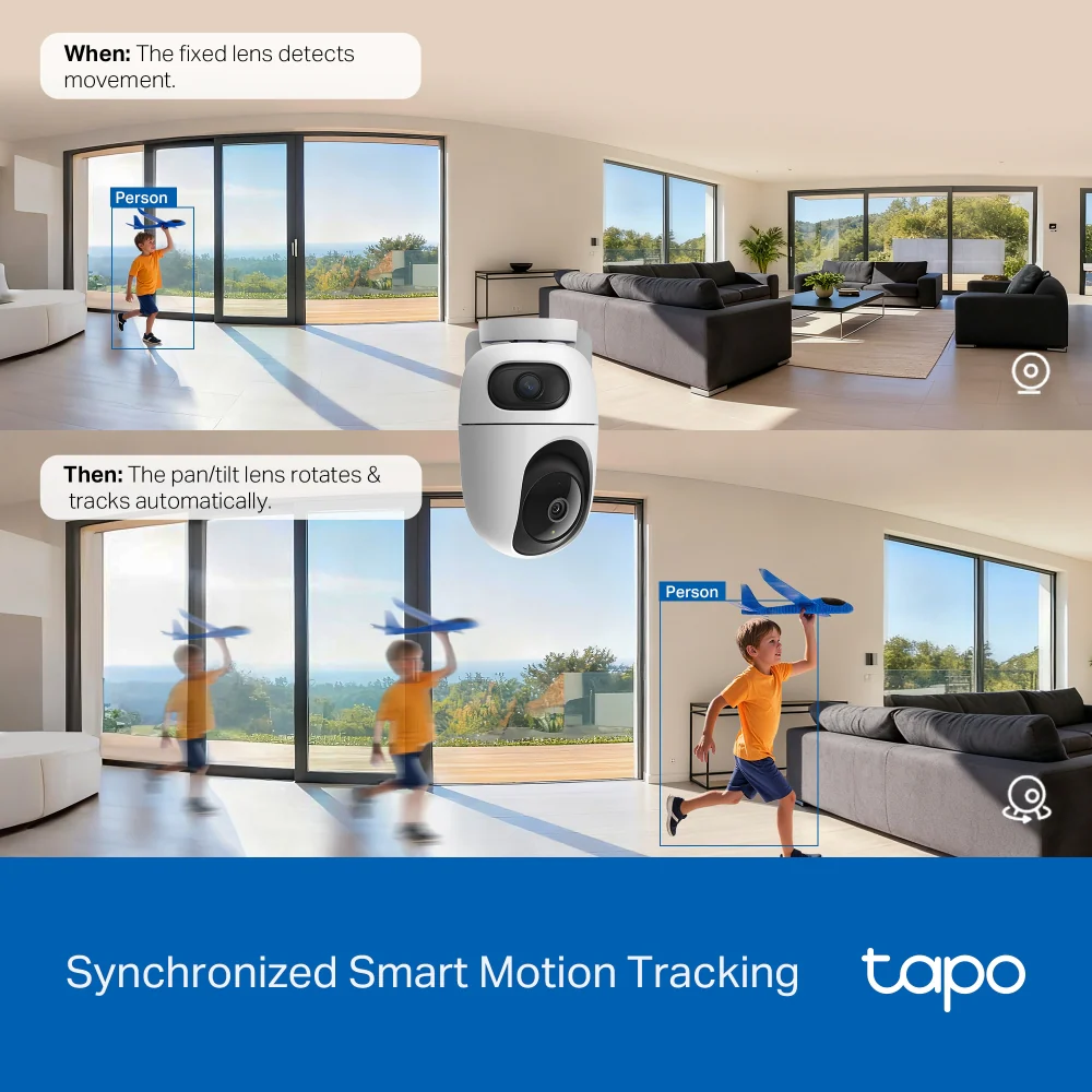 Tapo C245D | Dual-Lens Pan/Tilt Security Camera, Dual 2K, AI Detection - Image 7