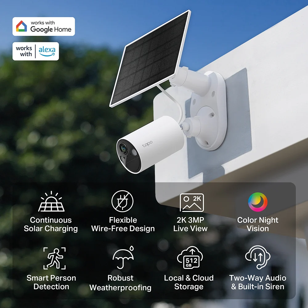 Tapo C410 KIT | Solar-Powered Security Camera Kit, 2K 3MP, Night Vision, Two Way Audio - Image 4