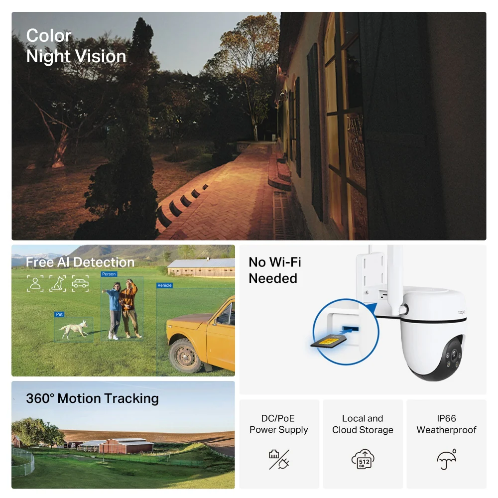 Tapo C501GW | Outdoor Pan/Tilt 4G LTE Camera, 1080P, Free AI Detection, IP66, Colour Night Vision - Image 4
