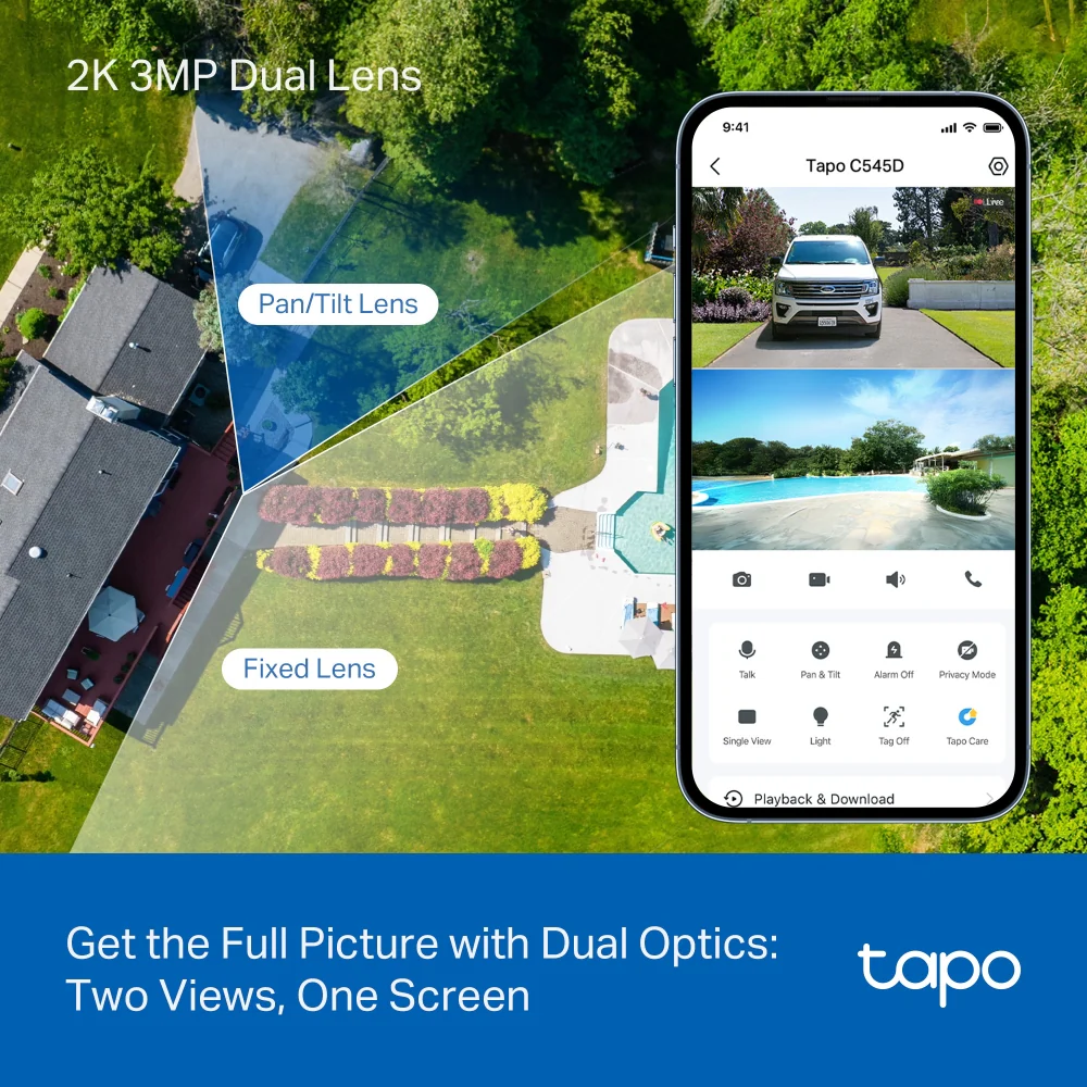 Tapo C545D | Outdoor Dual-Lens Pan/Tilt Security Camera, Dual 2K 3MP, AI Detection - Image 4