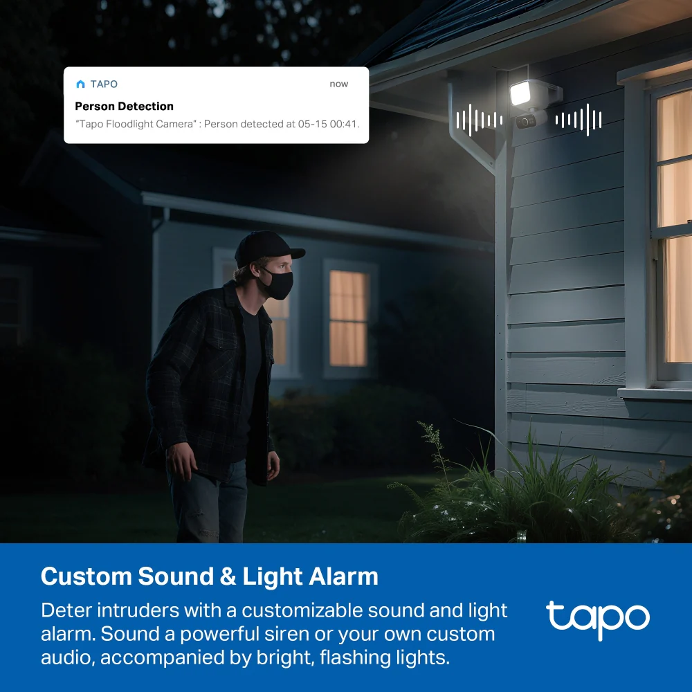 Tapo C615F KIT | Solar Floodlight Pan/Tilt Security Camera Kit, 2K 3MP, AI Tracking - Image 9