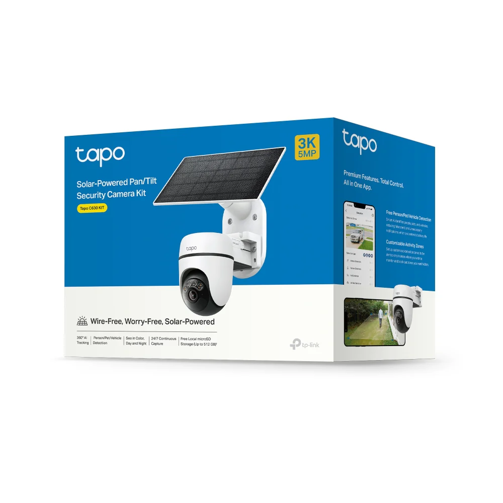 Tapo C630 KIT | Solar Pan/Tilt Security Camera Kit, 3K 5MP, Night Vision - Image 15