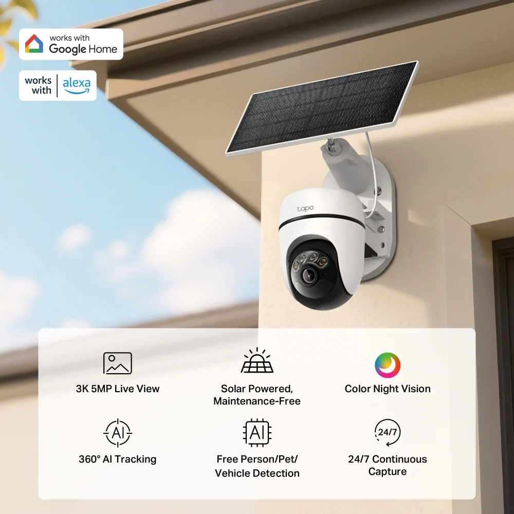 Tapo C630 KIT | Solar Pan/Tilt Security Camera Kit, 3K 5MP, Night Vision - Image 3