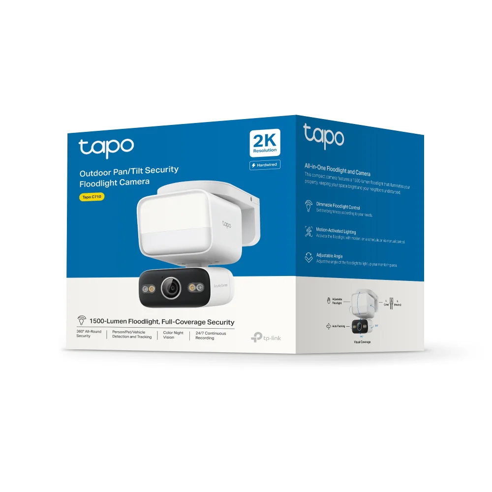 Tapo C710 | Outdoor Pan/Tilt Floodlight Camera, 2K 3MP, AI Tracking - Image 13