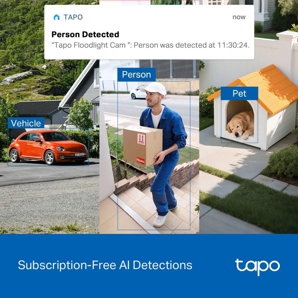 Tapo C710 | Outdoor Pan/Tilt Floodlight Camera, 2K 3MP, AI Tracking - Image 8