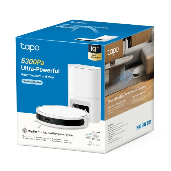 Tapo RV20 Max Plus White | Robot Vacuum & Mop with Auto-Empty Dock, 5300Pa Suction, LiDAR Navigation - Image 10
