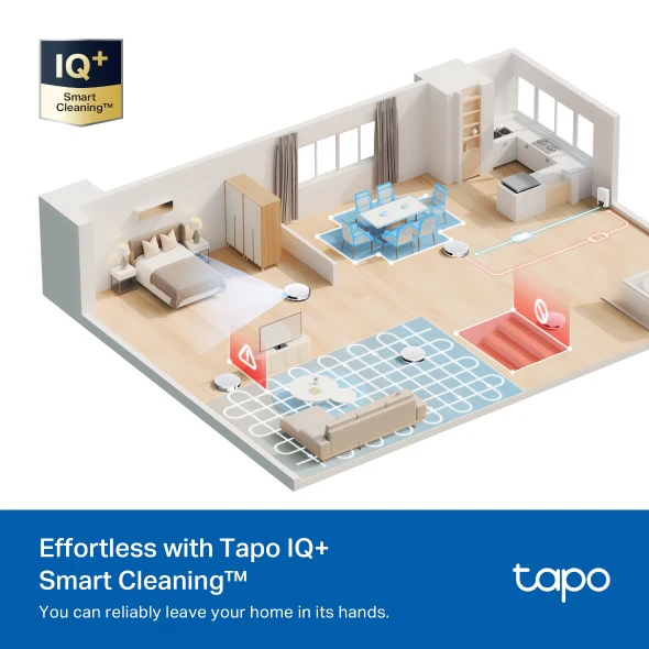 Tapo RV20 Max Plus White | Robot Vacuum & Mop with Auto-Empty Dock, 5300Pa Suction, LiDAR Navigation - Image 9