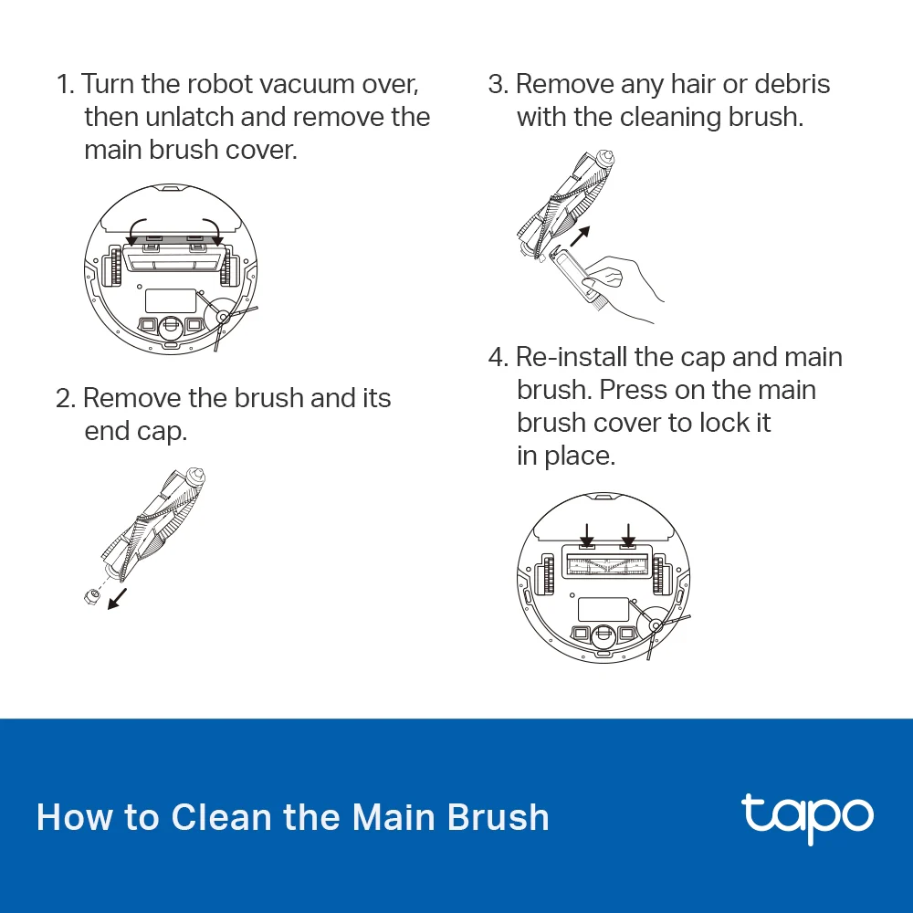 Tapo RVA100 | Tapo Robot Vacuum Replacement Kit, Compatible with Tapo RV30 Plus, RV30, RV30C Mop Plus, RV30C Mop, RV10 Plus & RV10 - Image 8
