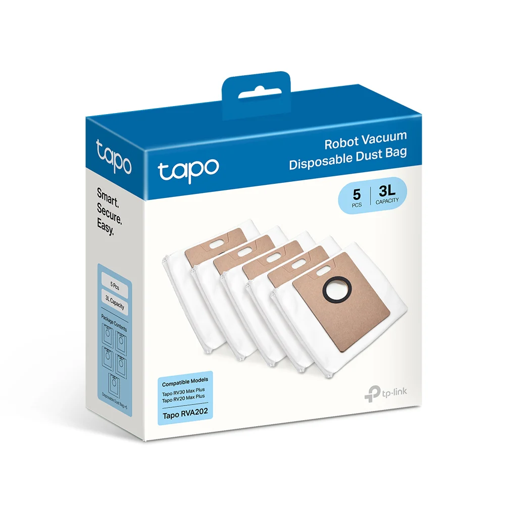 Tapo RVA202 | Tapo Robot Vacuum 3L Disposable Dust Bag (5-Pack), Compatible with Tapo RV30 Max Plus & RV20 Max Plus - Image 5