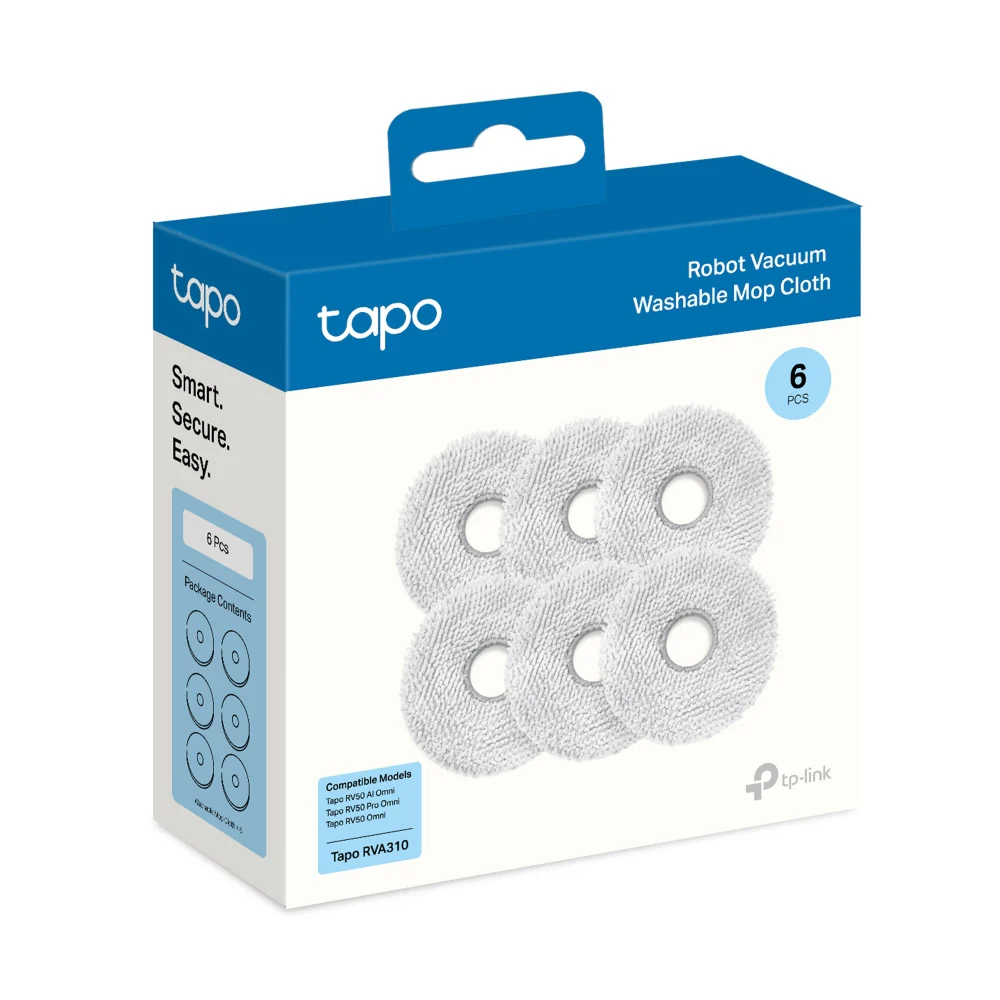 Tapo RVA310 | Robot Vacuum Washable Mop Cloth (6-Pack), Compatible with RV50 Series - Image 5