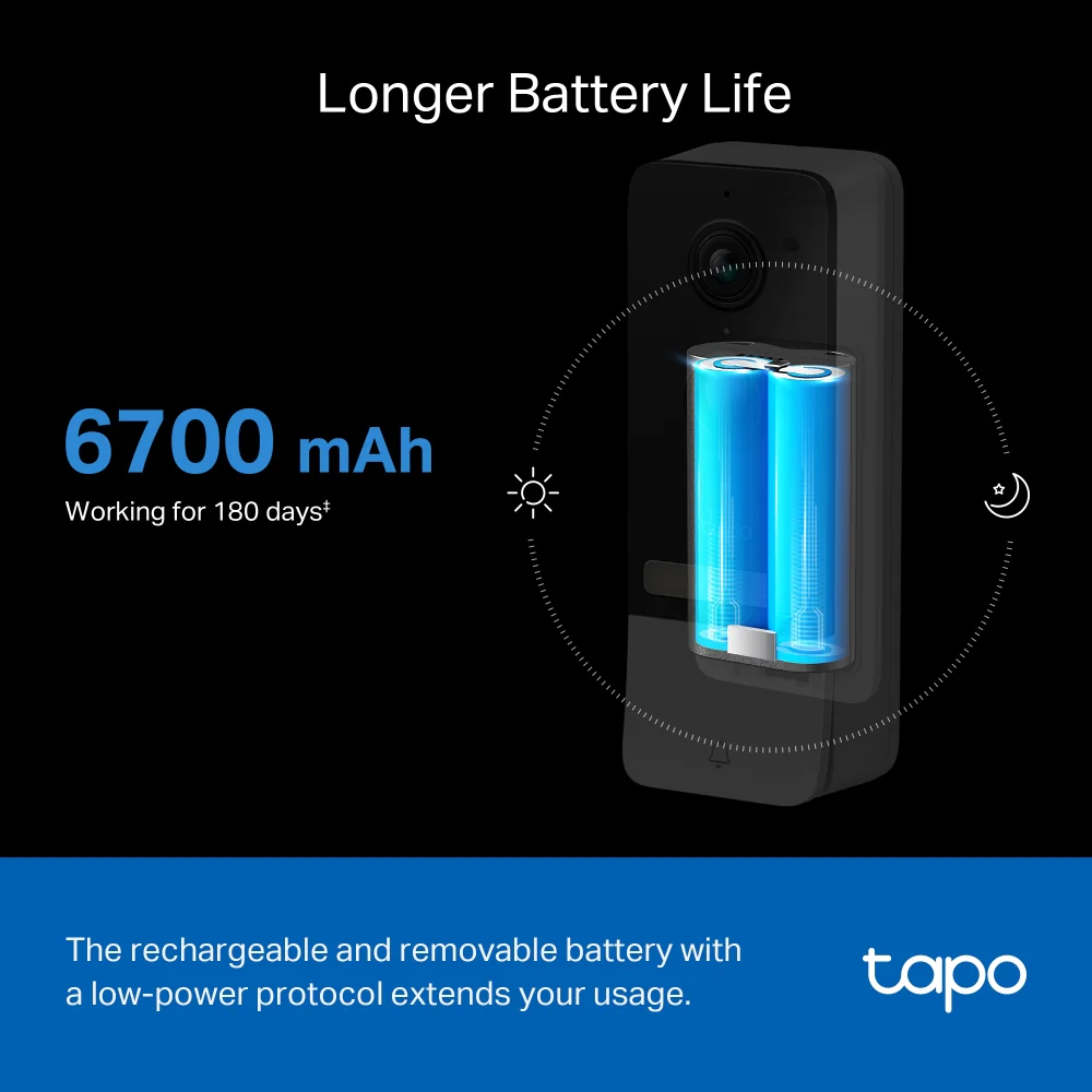 Tapo D230S1 | Smart Battery Video Doorbell, 2K 5MP, Colour Night Vision - Image 6