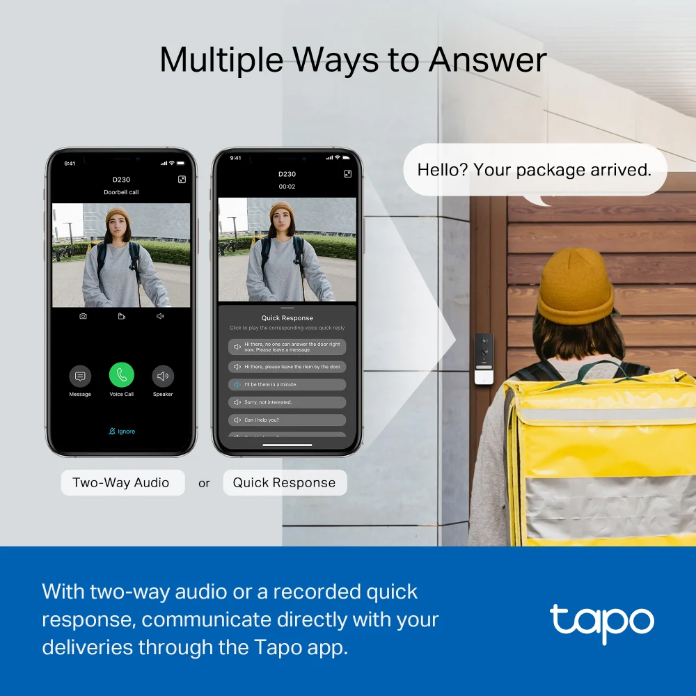 Tapo D230S1 | Smart Battery Video Doorbell, 2K 5MP, Colour Night Vision - Image 7