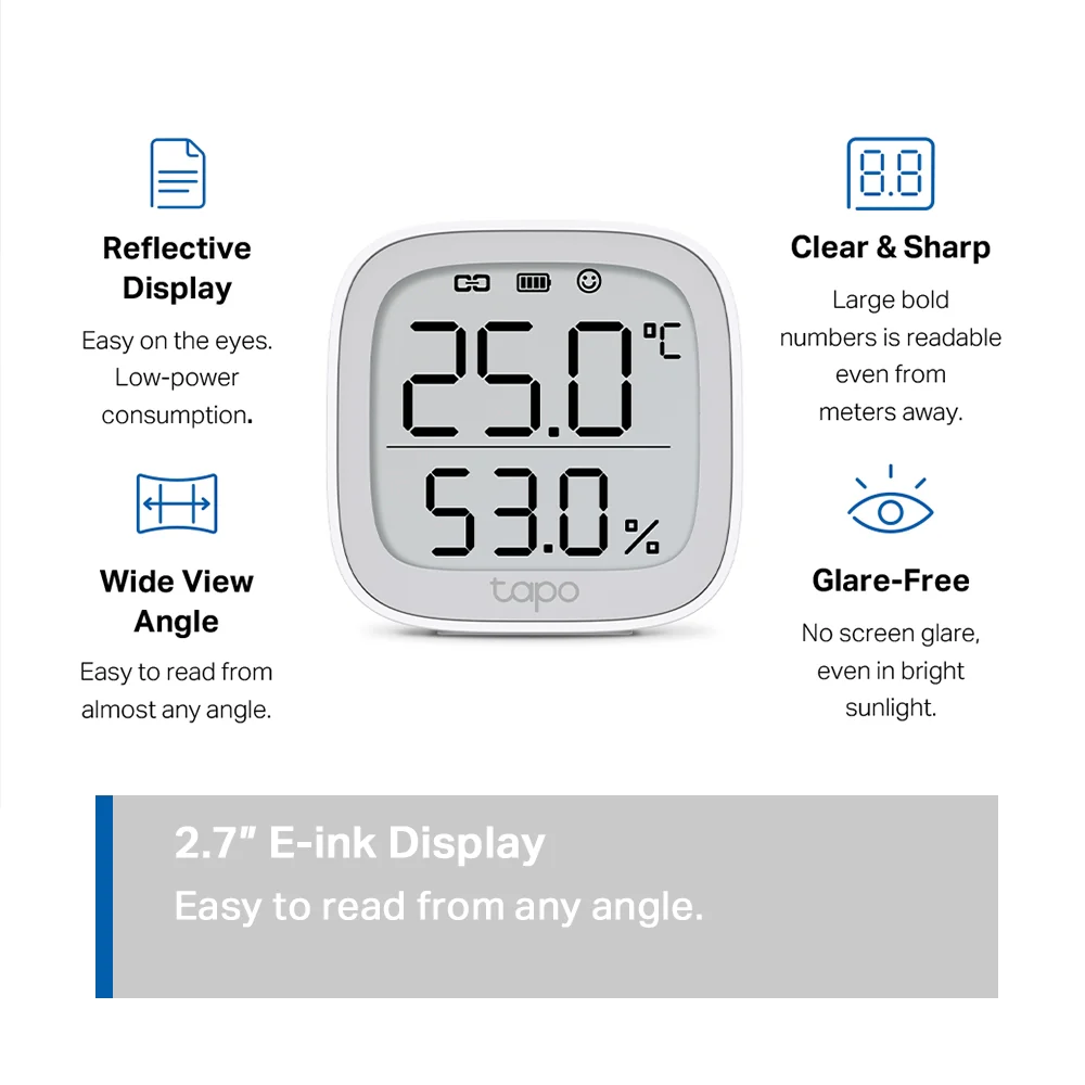 Tapo T315 | Smart Temperature & Humidity Monitor, E-Ink Display, App Alerts - Image 4