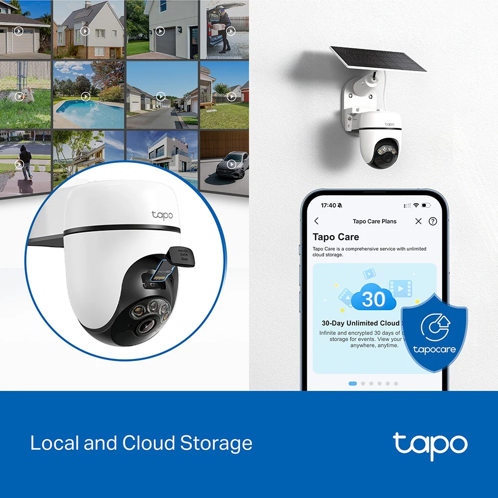 TC90 KIT | Solar Pan/Tilt Security Camera Kit, 2K 3MP, Night Vision - Image 11