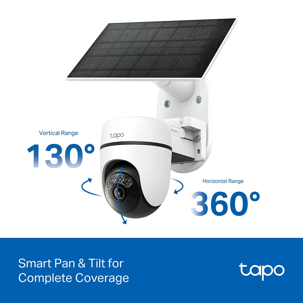 TC90 KIT | Solar Pan/Tilt Security Camera Kit, 2K 3MP, Night Vision - Image 4
