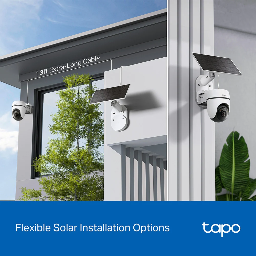 TC90 KIT | Solar Pan/Tilt Security Camera Kit, 2K 3MP, Night Vision - Image 6