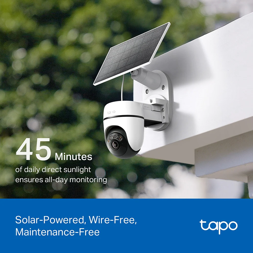 TC90 KIT | Solar Pan/Tilt Security Camera Kit, 2K 3MP, Night Vision - Image 7