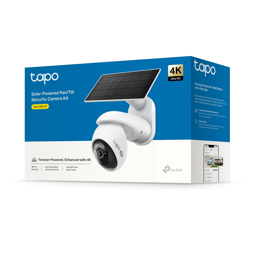 Tapo C660 KIT | Solar Pan/Tilt Security Camera Kit, 4K 8MP, AI Tracking - Image 12