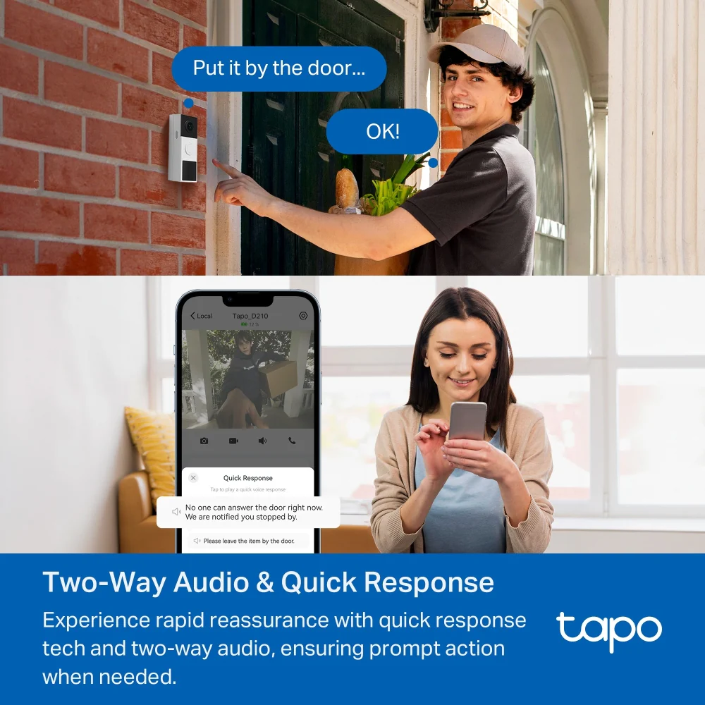 TD21 | Tapo Video Doorbell Camera, 2K Clarity, Full Colour Night Vision - Image 6