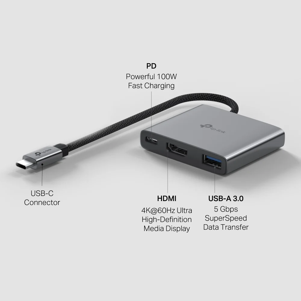 UH3020C | USB-C 3-in-1 Hub, 4K@60Hz HDMI, 100W Power Delivery - Image 3