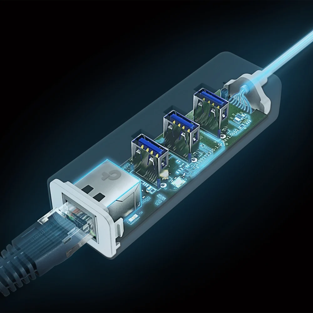 UE330C | USB-C 3-Port Hub with Gigabit Ethernet, 5Gbps, Plug & Play - Image 2