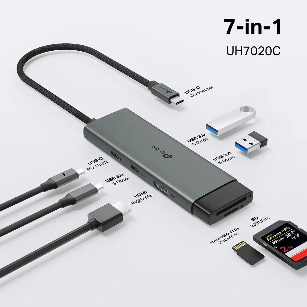 UH7020C | USB-C 7-in-1 Hub, 4K@60Hz HDMI, 100W Power Delivery - Image 11